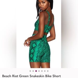 Beach Riot Vibrant Green Snakeskin Set